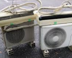 回収されたエアコン